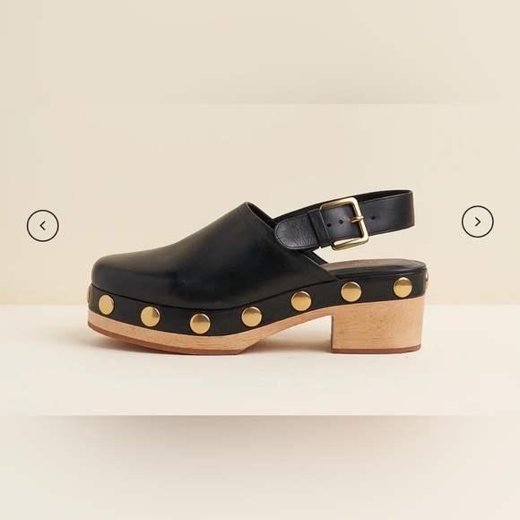 Charlotte Stone Pink Leather Mules with Gold Accents - Picture 12 of 16